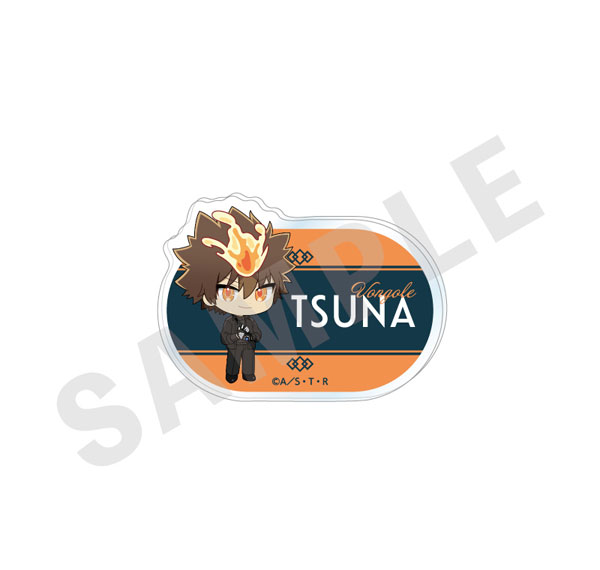 coly "Reborn!" Mini Chara Name Badge Black Knit Coordinate ver. (Tsunayoshi Sawada)