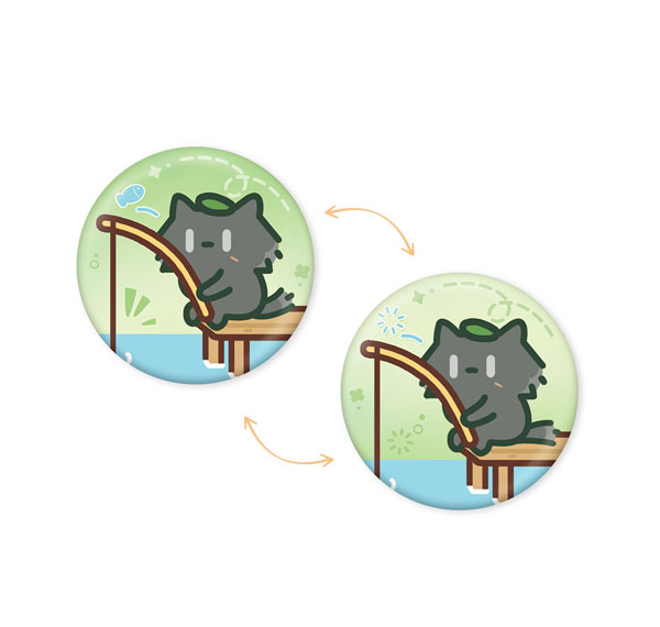 KURO GAMES [단독 판매] 명조 x YUE XIN MEOW 일상 공명 테마 렌티큘러 뱃지 추위안