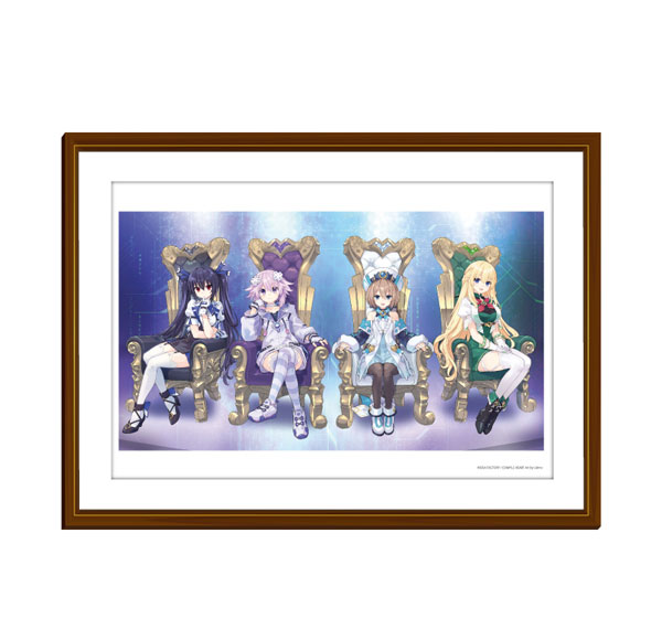 A3 Framed Premium Replica Genga Art (M) "Hyperspace Neptunia: Unlimited" 01/ 4 Goddesses New Illustration (Official Illustration) Bild 1