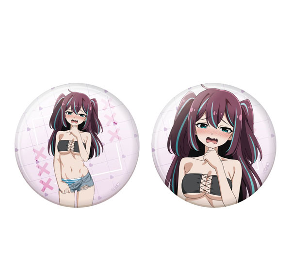 Aniplus Gushing over Magical Girls 75mm Tin Badge 2pcs. Set Matama Akoya (IyaPan ver)