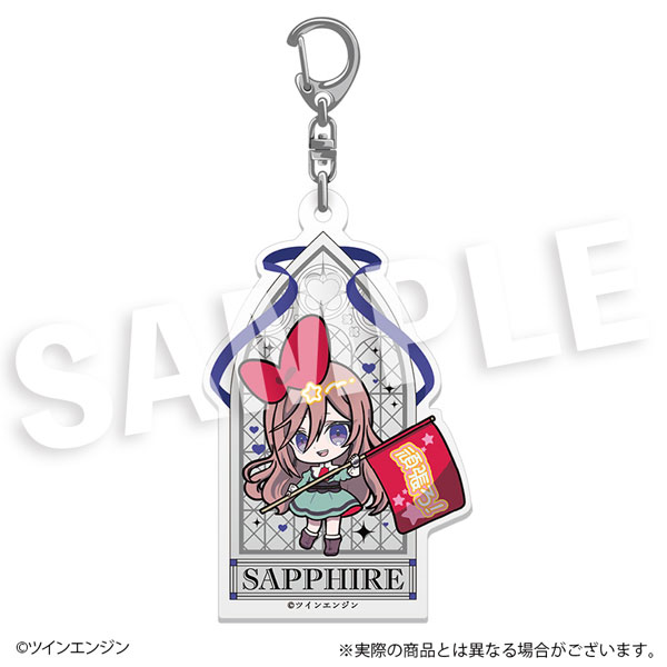 DMM.com "THE RIBBON HERO" Furefriends Acrylic Keychain Sapphire (Casual Wear Ver.)