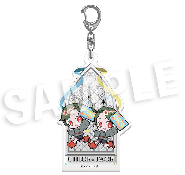 DMM.com "THE RIBBON HERO" Furefriends Acrylic Keychain Chick & Tack