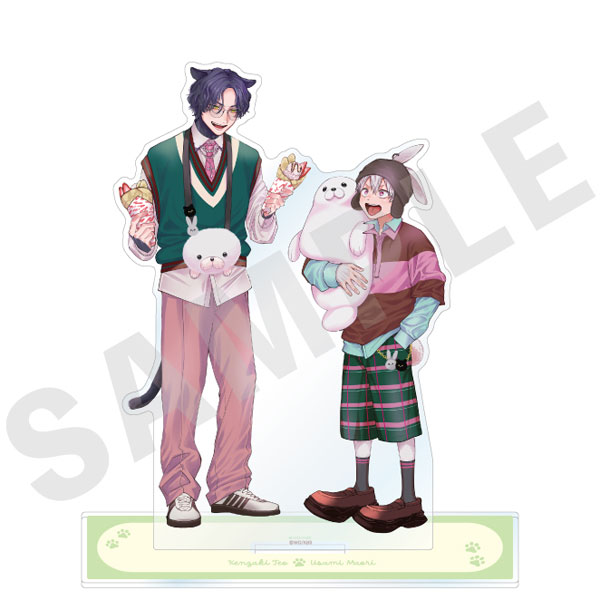 coly Kobunsha BL Work -Zoo Date Version- Pair BIG Acrylic Stand ("Usamimi Yankee!! -Ore no Emono ni Kamitsukitai-")