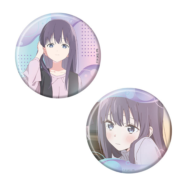 ATFES TV Anime "Botan Kamiina Fully Blossoms When Drunk" Aurora Tin Badge 2pc. Set Kanade Gujou รูปภาพ 1