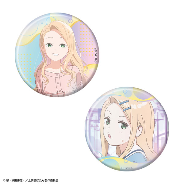 ATFES TV Anime "Botan Kamiina Fully Blossoms When Drunk" Aurora Tin Badge 2pc. Set Yaeka Kitamori รูปภาพ 1