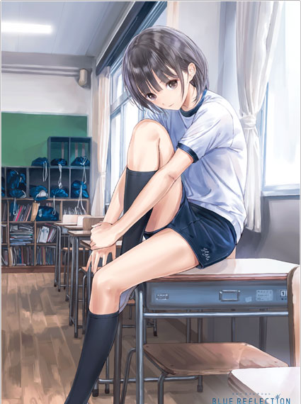 Koei Tecmo Games [Exclusive Sale] BLUE REFLECTION Maboroshi ni Mau Shoujo no Tsurugi B5 Acrylic Plate P.E. Uniform รูปภาพ 1