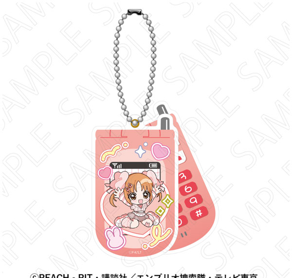 TOKYOGETS TV Anime "Shugo-chara!" Retro Flip Phone Style Keychain (Yaya Yuiki) gambar 1
