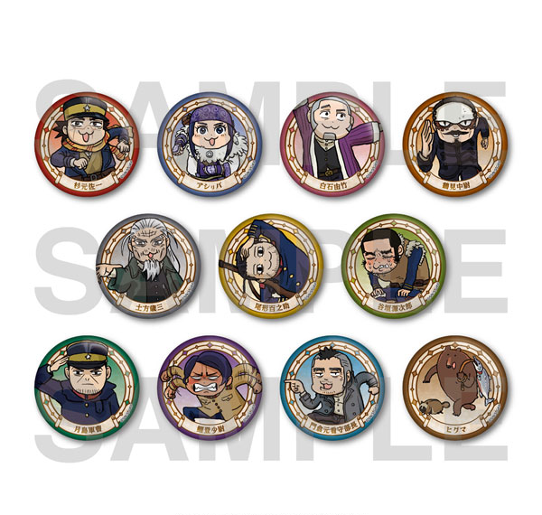EDITH inc. TV Anime "Golden Kamuy" x Kumamine Trading Metallic Tin Badge 11Pack BOX Bild 1