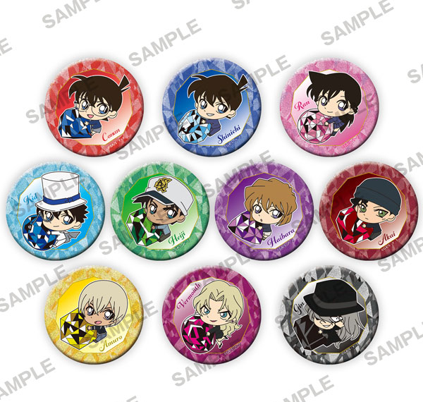 KADOKAWA Detective Conan Sparkling Tin Badge Collection Jewel Ver. 10Pack BOX รูปภาพ 1