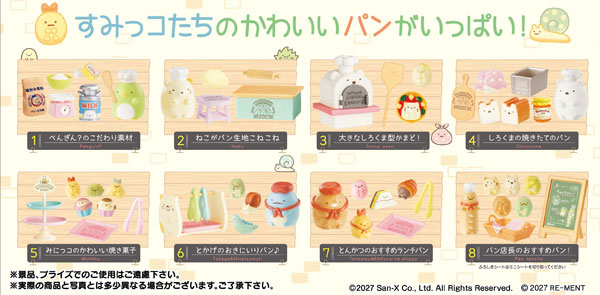 RE-MENT Sumikko Gurashi Bakery 8Pack BOX