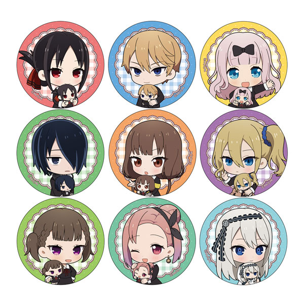 Curtain Damashii [Kaguya-sama: Love Is War] Trading Tin Badge (Tiny Friends / Mini Chara) 9Pack BOX Bild 1