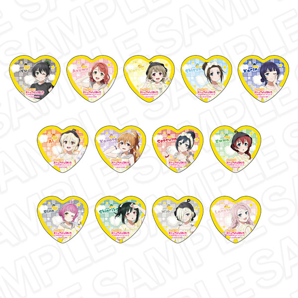 Contents Seed Love Live! Nijigasaki High School Idol Club Heart-shaped Tin Badge Sauna ver. 13Item Set 图片 1