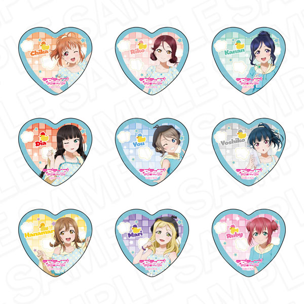 Contents Seed Love Live! Sunshine!! Heart-shaped Tin Badge Sauna ver. 9 Item Set Bild 1