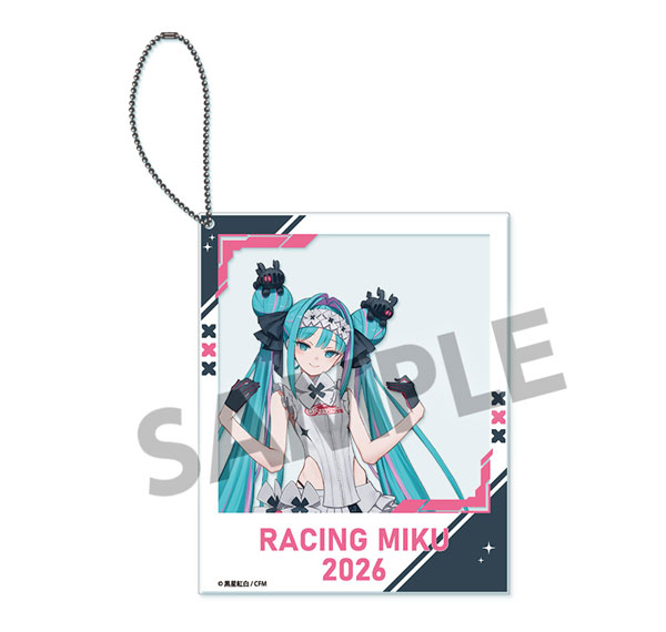Hobby Stock Racing Miku 2026 Cafe Ver. Polaroid Style Acrylic Keychain
