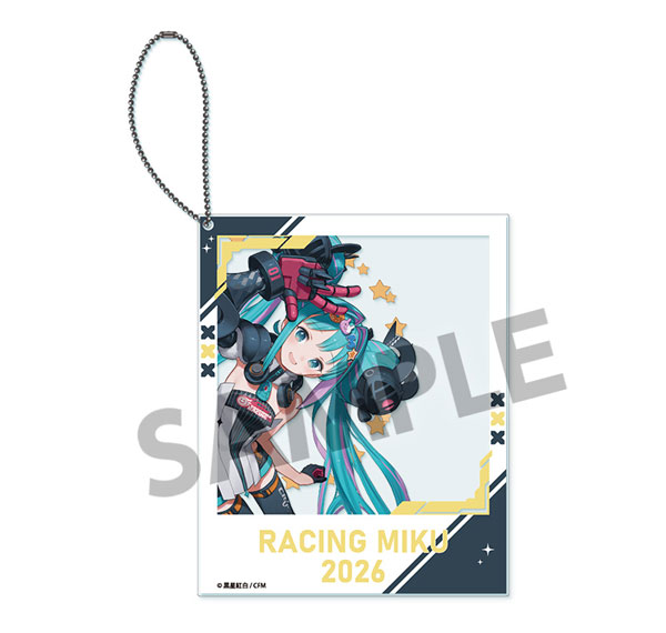 Hobby Stock Racing Miku 2026 Rd.1 OKAYAMA Cheering Ver. Polaroid Style Acrylic Keychain Bild 1