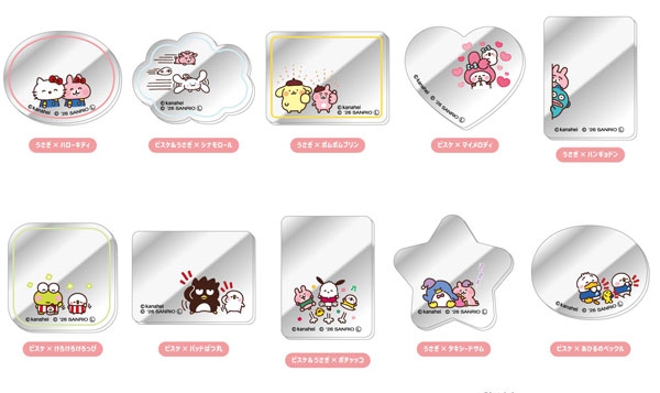 Bandai Collection Mirror Sticker Kanahei's Small Animals x Sanrio Characters 10Pack BOX