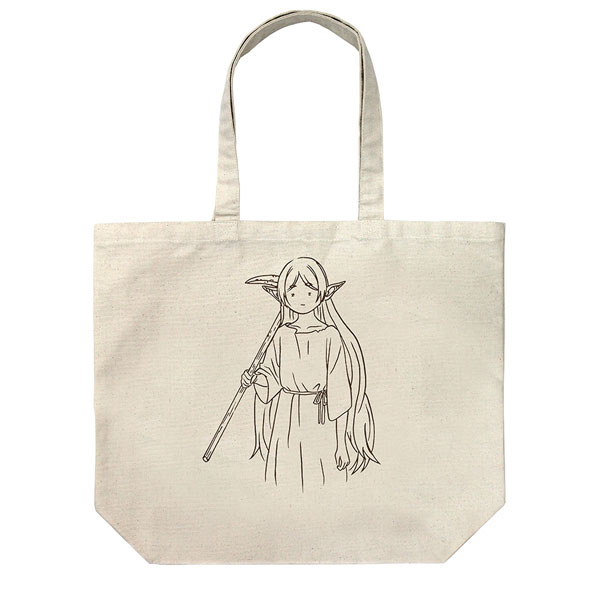 COSPA Frieren: Beyond Journey's End Frieren "Anyway, I have to work in the mines for 300 years." Large Tote Bag /NATURAL