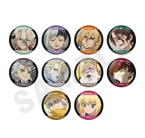 coly "Dr. STONE" -favorite series- Trading Shiny Scene Photo Tin Badge 10Pack BOX Bild 1