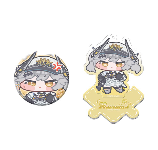 KURO GAMES [Exclusive Sale] Punishing: Gray Raven Chubby Cheeks Squishy Badge Acrylic Charm Set Karenina: Effulgence