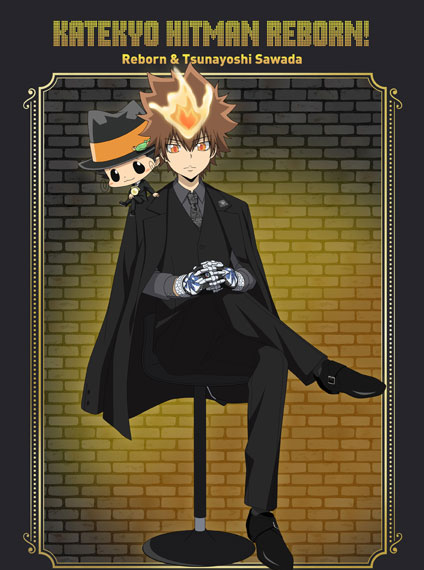 Matsumoto Shouji TV Anime "Reborn!" New Illustration B1 Wall Scroll Tsunayoshi Sawada & Reborn (Counter Chair Ver.)