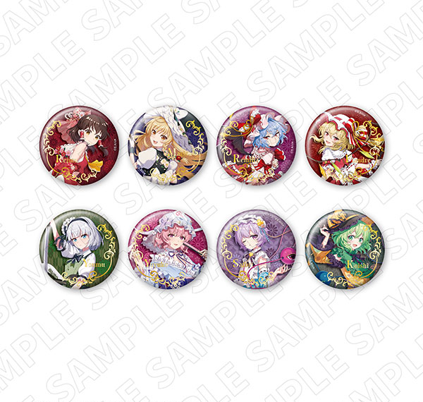 TOKYOGETS CharaDitional Toy Touhou Project Trading Foil Glitter Tin Badge 8 Item Set Bild 1