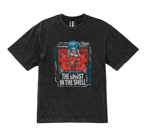 AIR TWOKYO "Ghost in the Shell" Cyber Graphic T-shirt 2 (Motoko Kusanagi / Fuchikoma) L Fade Black