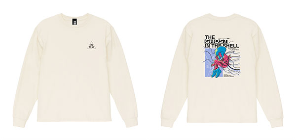 AIR TWOKYO "Ghost in the Shell" Cyber Graphic Long Sleeve T-shirt 3 (Motoko Kusanagi) XL Fade White