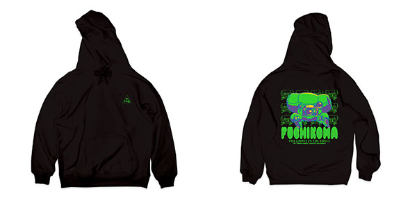 AIR TWOKYO "Ghost in the Shell" Cyber Graphic Hoodie 1 (Fuchikoma) XL Ink Black