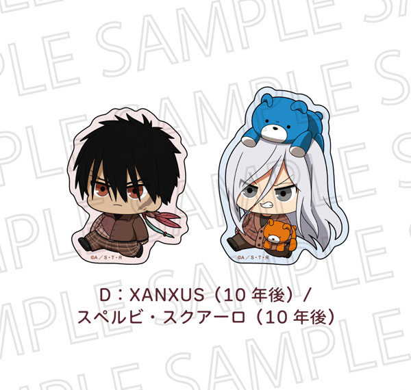 SR-GYM TV Anime "Reborn!" PuchiTeku Sticker Set D: XANXUS (10 Years Later) / Superbi Squalo (10 Years Later) รูปภาพ 1
