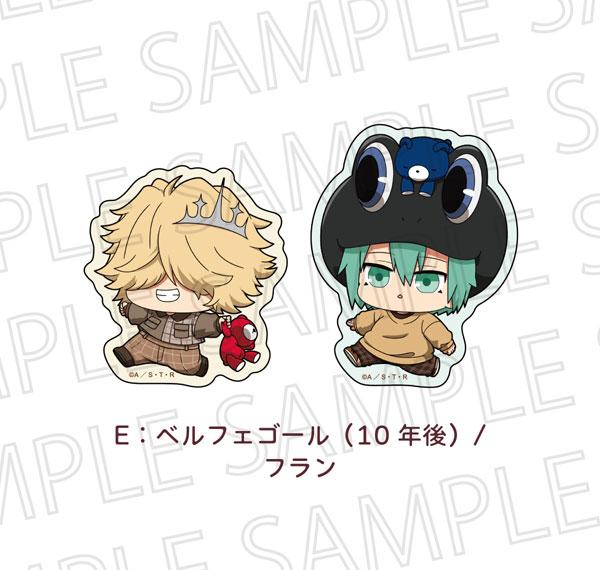 SR-GYM TV Anime "Reborn!" PuchiTeku Sticker Set E: Belphegor (10 Years Later) / Flan