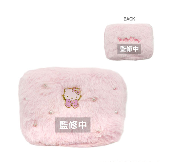 TCP Hello Kitty (Winter Ribbon) Fur Pouch Pink