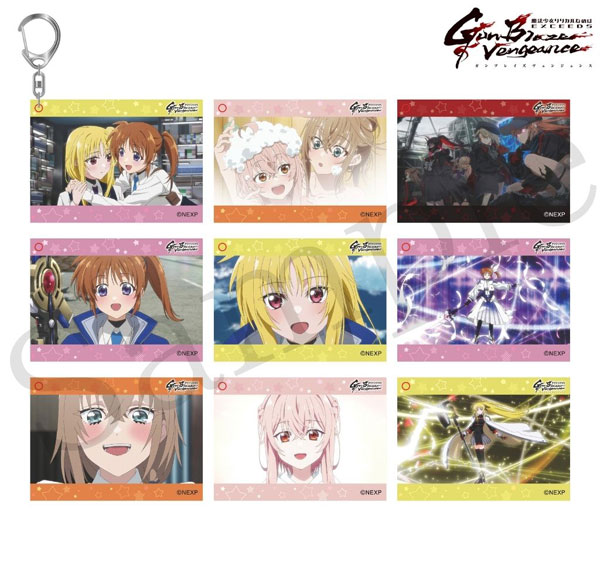 Re:write TV Anime "Magical Girl Lyrical Nanoha EXGV" Trading Scene Photo Acrylic Keychain 9Pack BOX