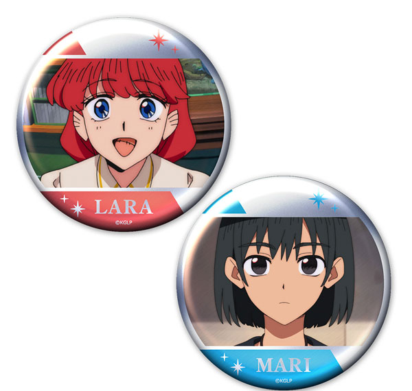 Azu Maker Goodbye, Lara Metallic Tin Badge 2pcs. Set Lara & Mari