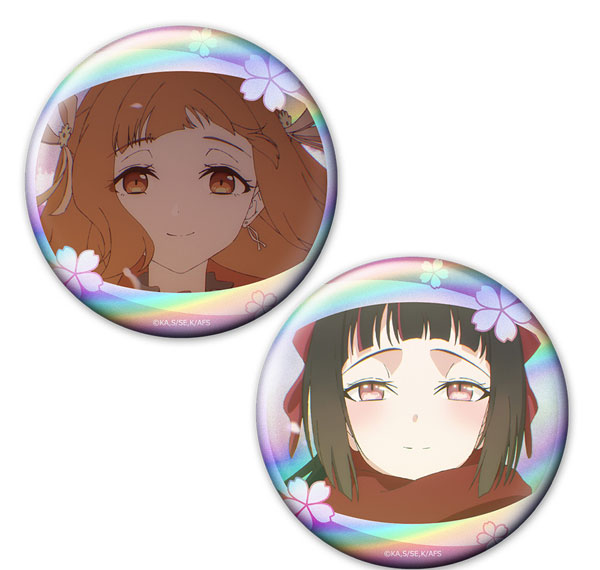 Azu Maker TV Anime "Agents of the Four Seasons Dance of Spring" Hologram Tin Badge 2pcs. Set Hinagiku & Sakura