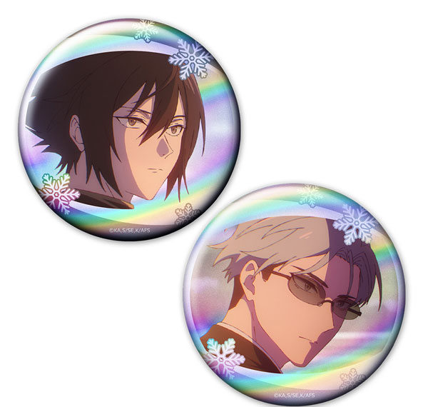 Azu Maker TV Anime "Agents of the Four Seasons Dance of Spring" Hologram Tin Badge 2pcs. Set Rosei & Itecho