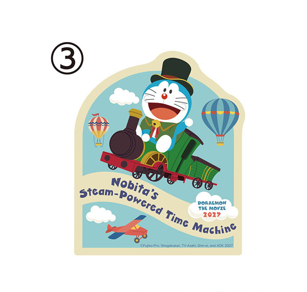 Ensky Movie Doraemon: Nobita's Steam-Powered Time Machine Diecut Sticker Mini (3) imagen 1