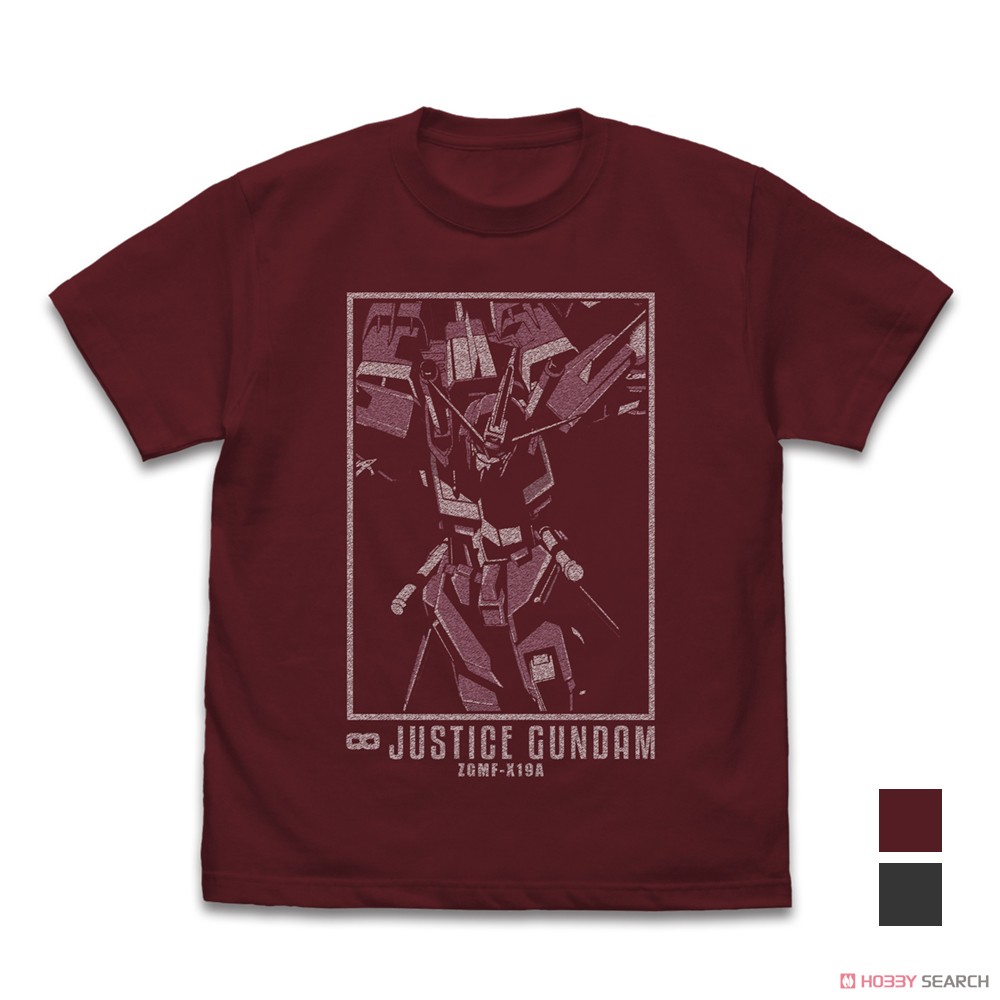 Cospa Mobile Suit Gundam SEED Destiny Infinite Justice Gundam T-Shirt Burgundy L (Anime Toy) image 2