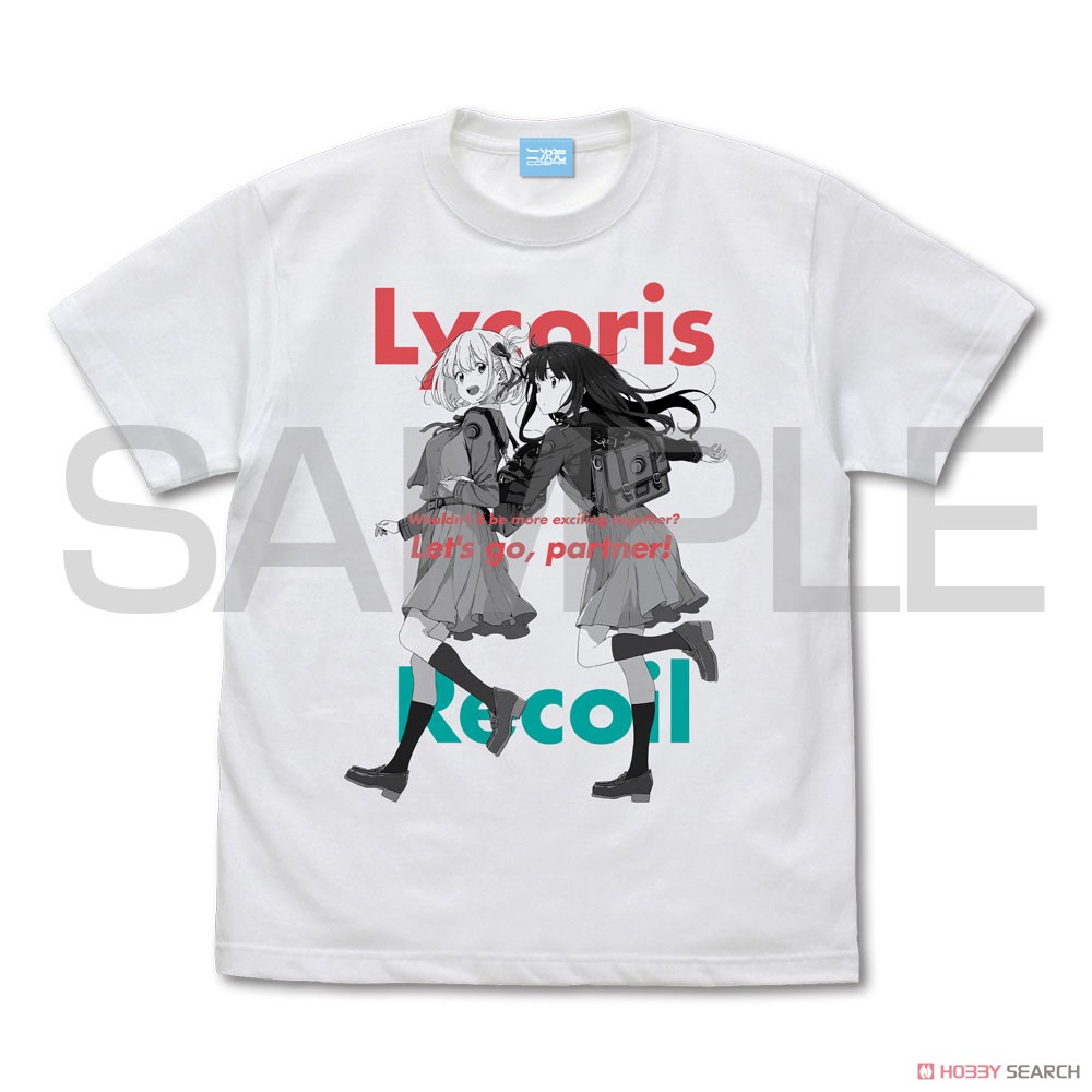 Cospa Lycoris Recoil Chisato &amp; Takina T-Shirt White XL รูปภาพ 2
