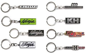 16 Directions Kawasaki Motor Cycle Emblem Metal Key Chain Collection (Set of 8) (Diecast Car)