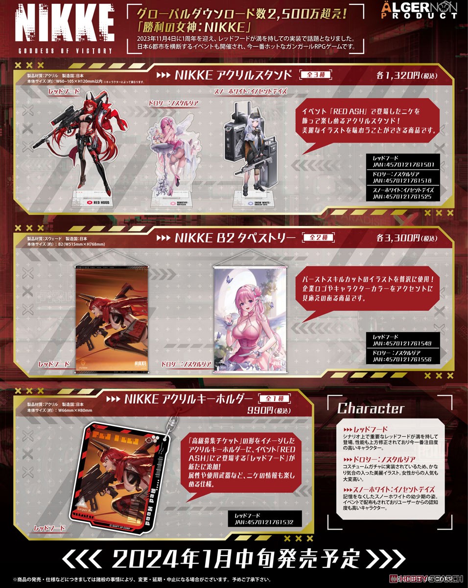 Algernon Product Goddess of Victory: Nikke Acrylic Stand Red Hood (Anime Toy) image 4