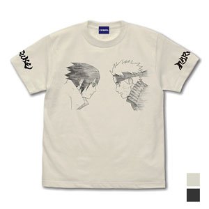 Cospa Naruto: Shippuden Naruto &amp; Sasuke T-Shirt Vanilla White L (Anime Toy)