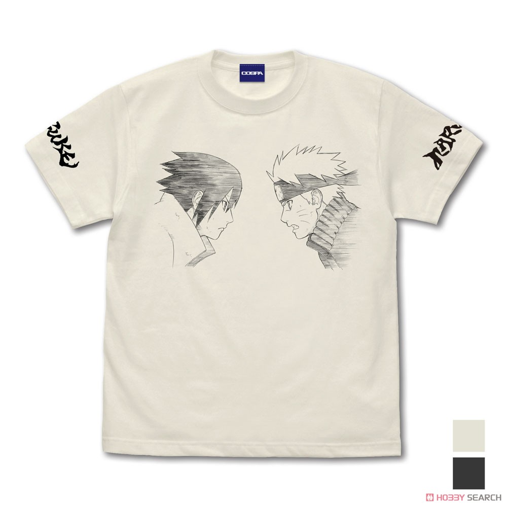 Cospa Naruto: Shippuden Naruto &amp; Sasuke T-Shirt Vanilla White L (Anime Toy) image 2