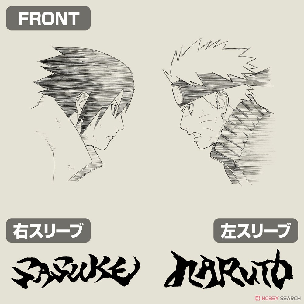 Cospa Naruto: Shippuden Naruto &amp; Sasuke T-Shirt Vanilla White L (Anime Toy) image 3