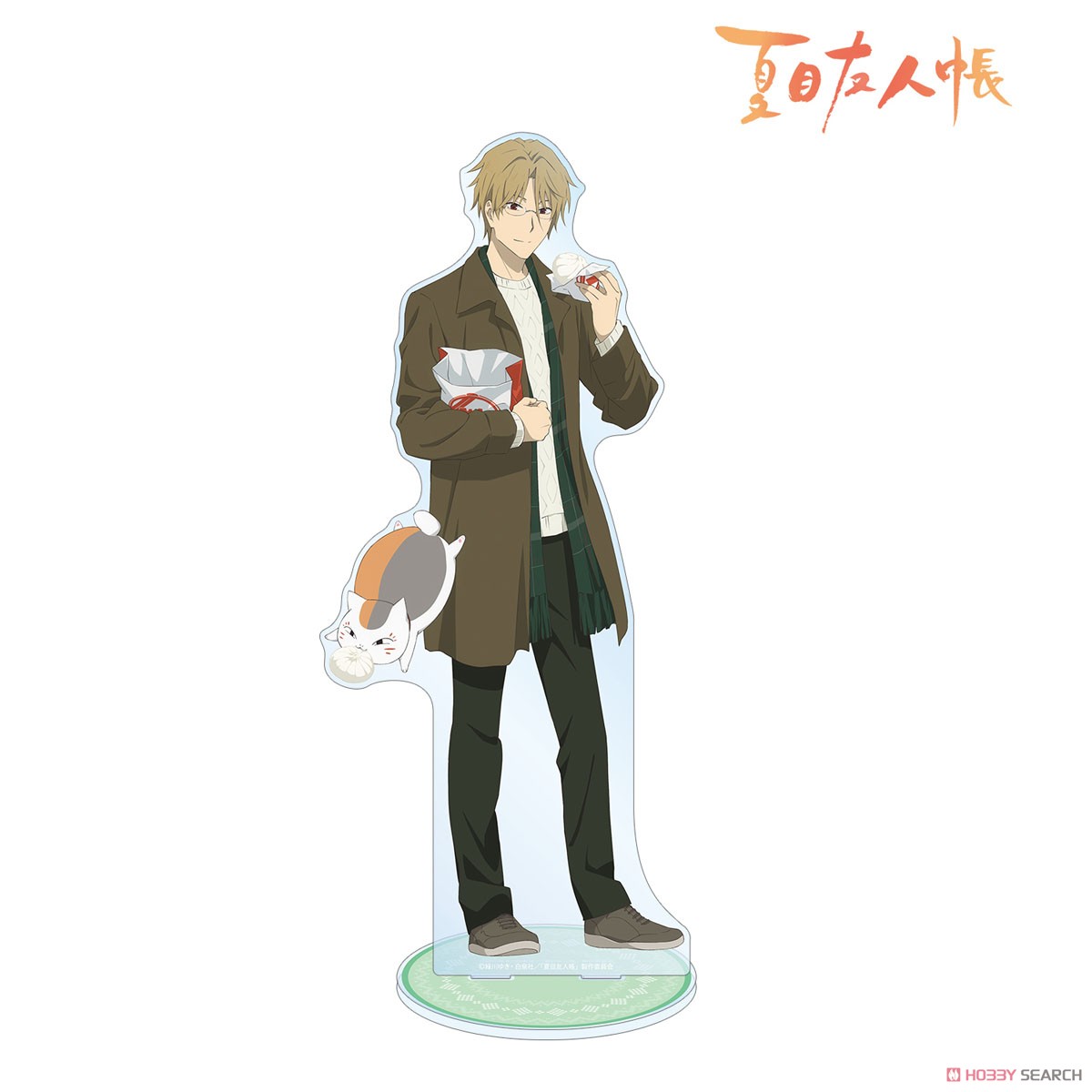 arma bianca Natsume`s Book of Friends [Especially Illustrated] Shuuichi Natori &amp; Nyanko-sensei Winter Clothes Ver. Extra Large Acrylic Stand รูปภาพ 2
