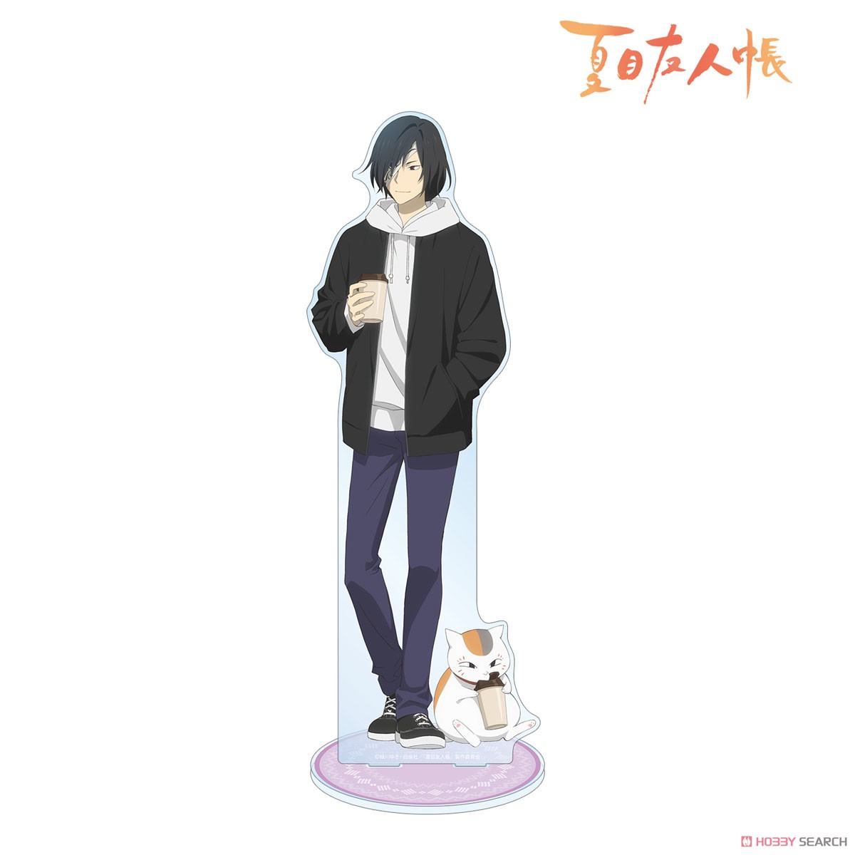 arma bianca Natsume`s Book of Friends [Especially Illustrated] Seiji Matoba &amp; Nyanko-sensei Winter Clothes Ver. Extra Large Acrylic Stand รูปภาพ 2