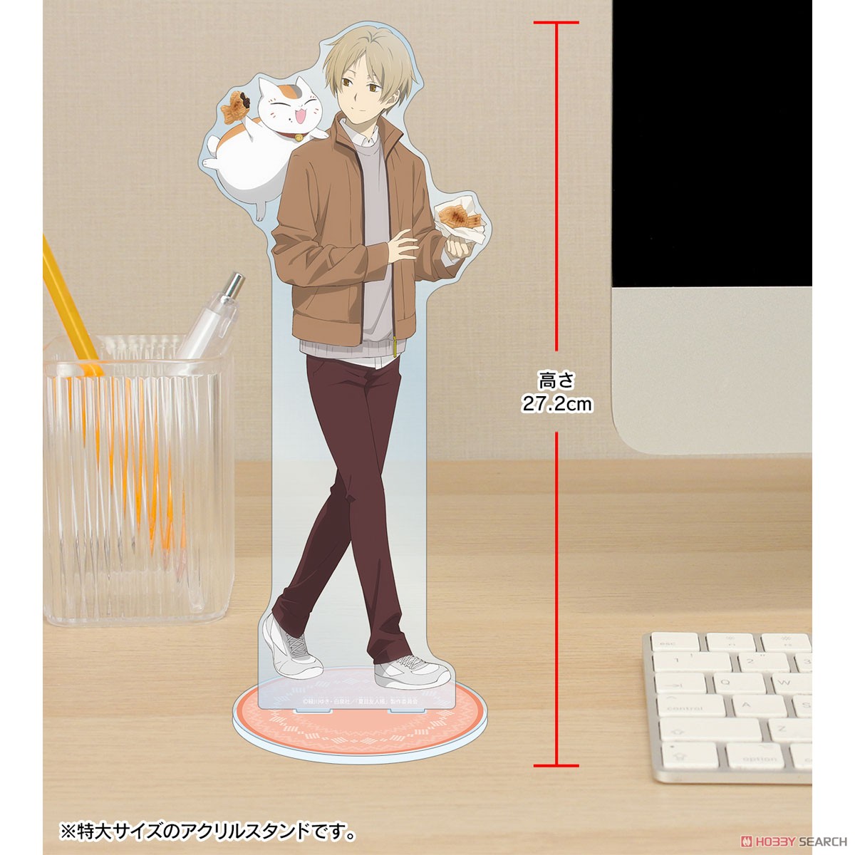 arma bianca Natsume`s Book of Friends [Especially Illustrated] Seiji Matoba &amp; Nyanko-sensei Winter Clothes Ver. Extra Large Acrylic Stand รูปภาพ 5