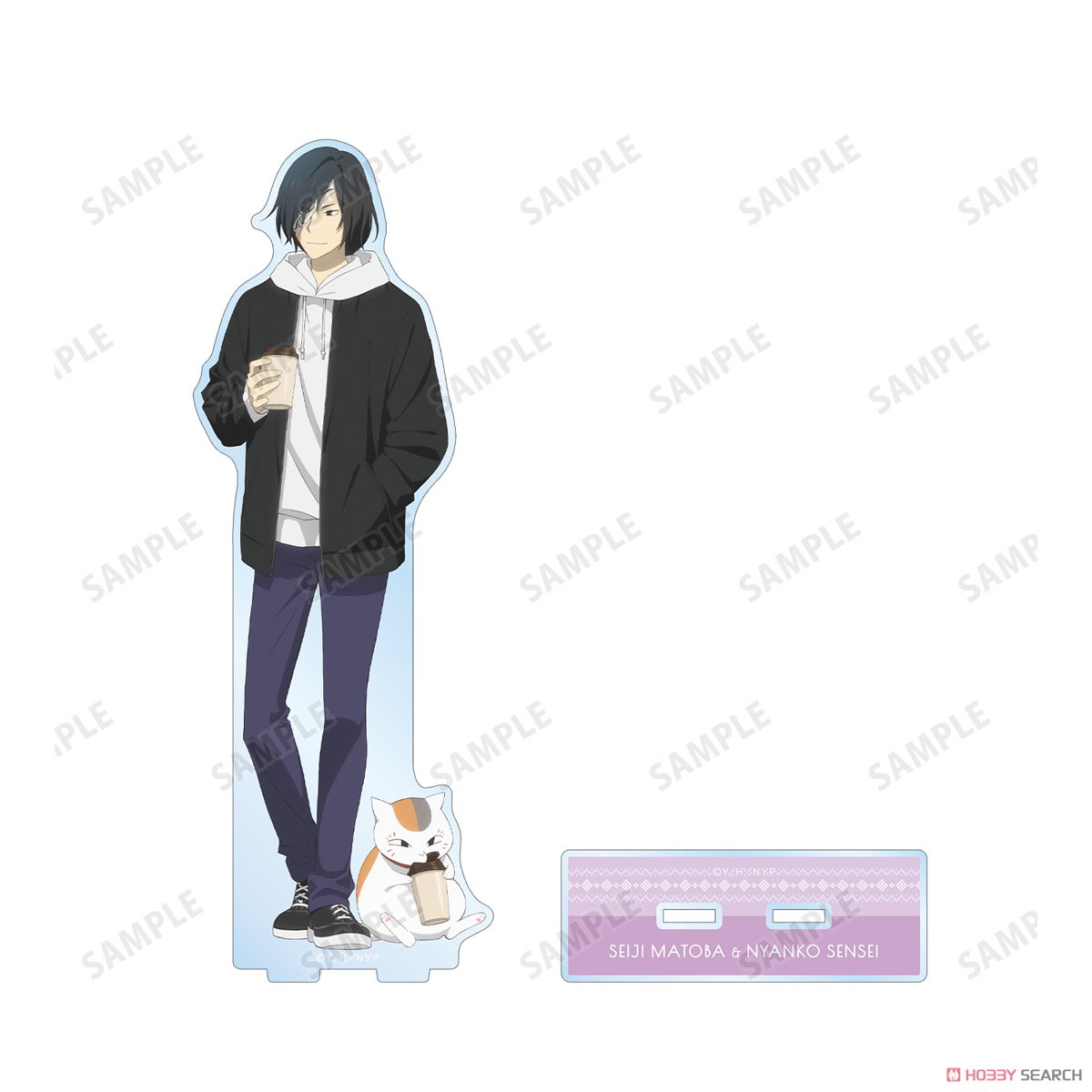 arma bianca Natsume`s Book of Friends [Especially Illustrated] Seiji Matoba &amp; Nyanko-sensei Winter Clothes Ver. Big Acrylic Stand รูปภาพ 3