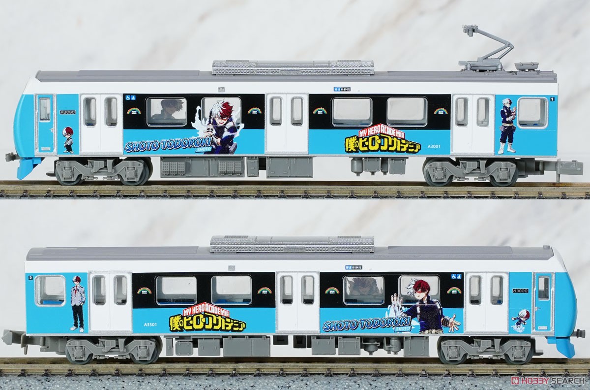 Tomytec The Railway Collection Shizuoka Railway Type A3000 My Hero Academia Shoto Todoroki Two Car Set (A3001+A3501) (2-Car Set) รูปภาพ 2
