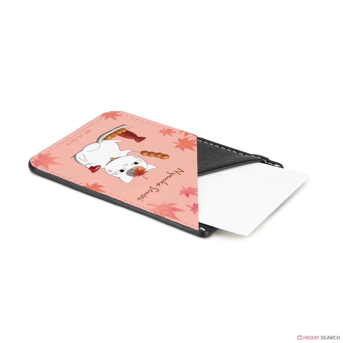 arma bianca Natsume`s Book of Friends [Especially Illustrated] Nyanko-sensei Leaf-peeping Ver. Smart Phone Card Pocket รูปภาพ 3