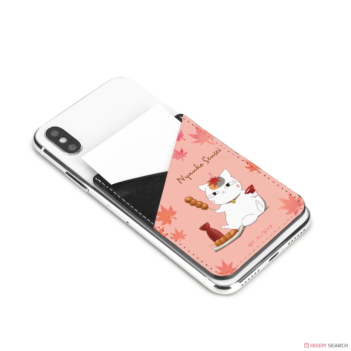 arma bianca Natsume`s Book of Friends [Especially Illustrated] Nyanko-sensei Leaf-peeping Ver. Smart Phone Card Pocket รูปภาพ 4